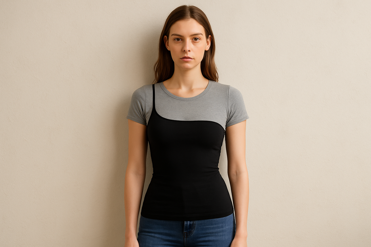 Bodycon tops and fitted tees create striking silhouette contrast while maintaining wearable comfort