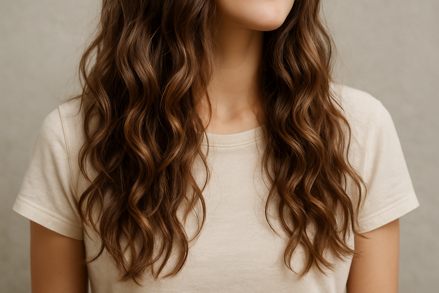 Incorporate subtle waves or bends throughout your hair's length, varying the curl direction to achieve organic-looking texture.