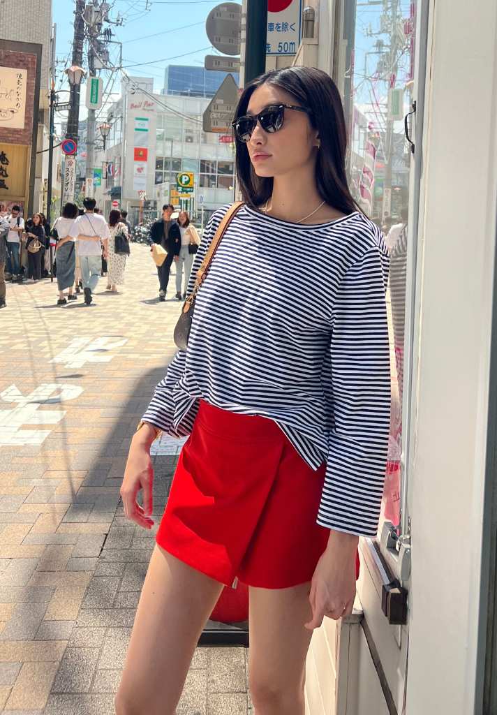 Striped t shirt street style hot sale