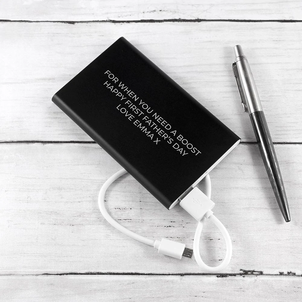 Personalised Engraved Black Powerbank