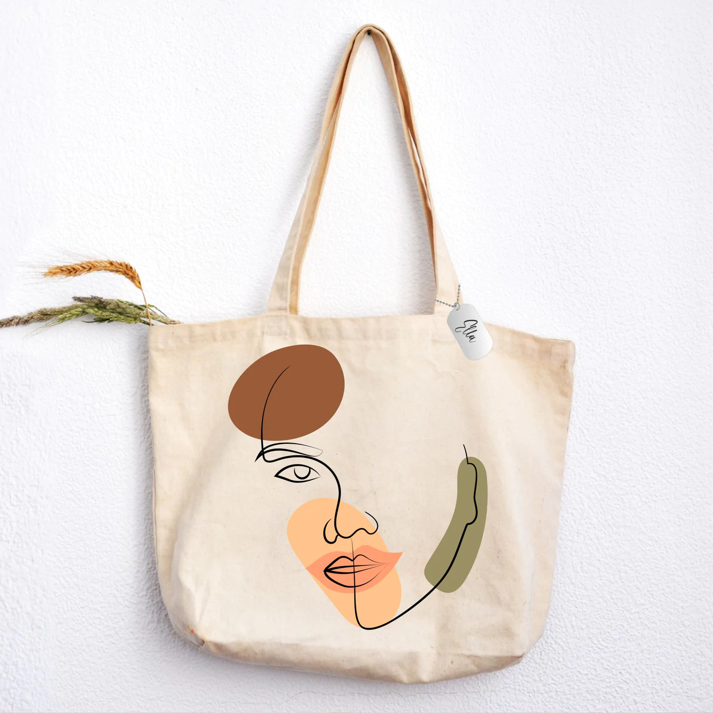 Boho Floral Lady Design Tote Bag Boho Floral Lady Design Tote Bag