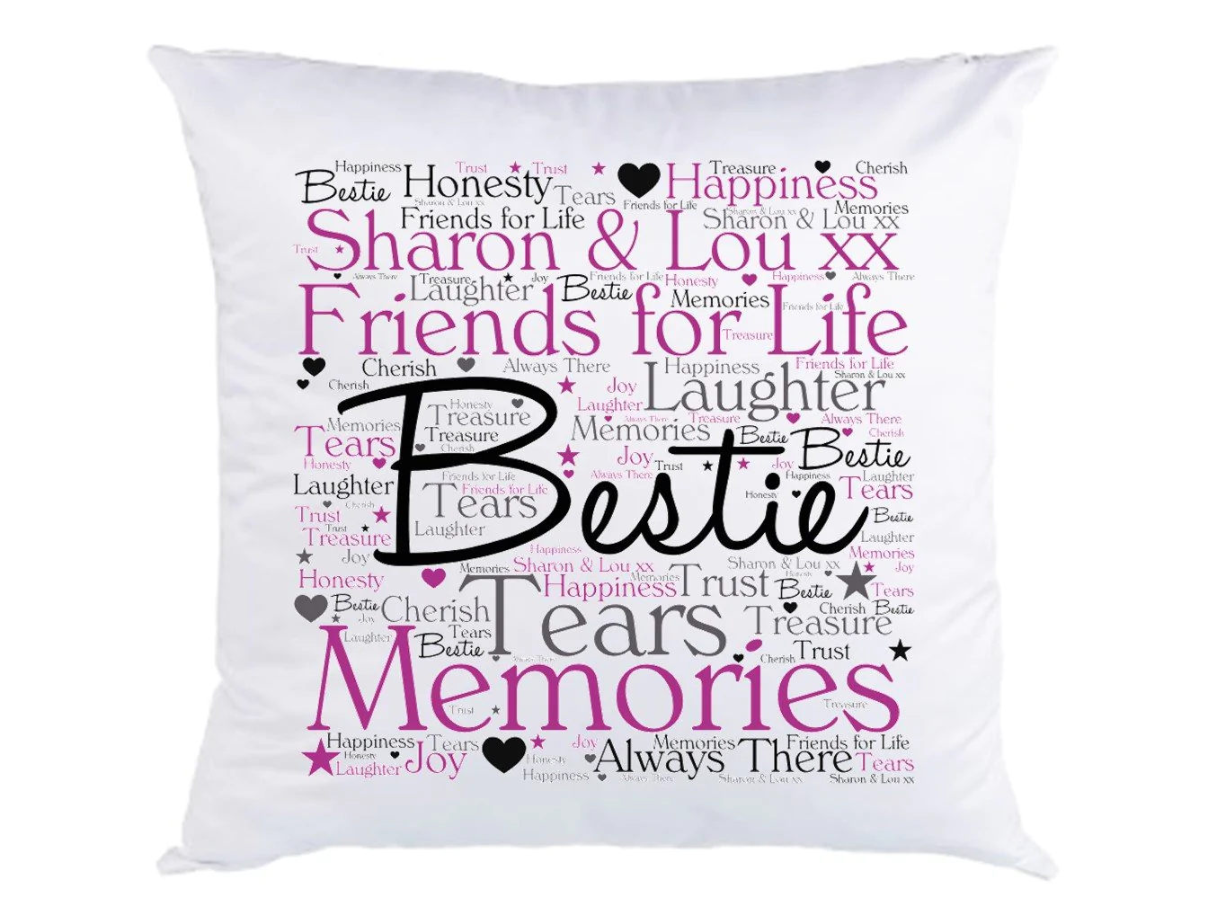 Bestie Friendship Word Art Cushion