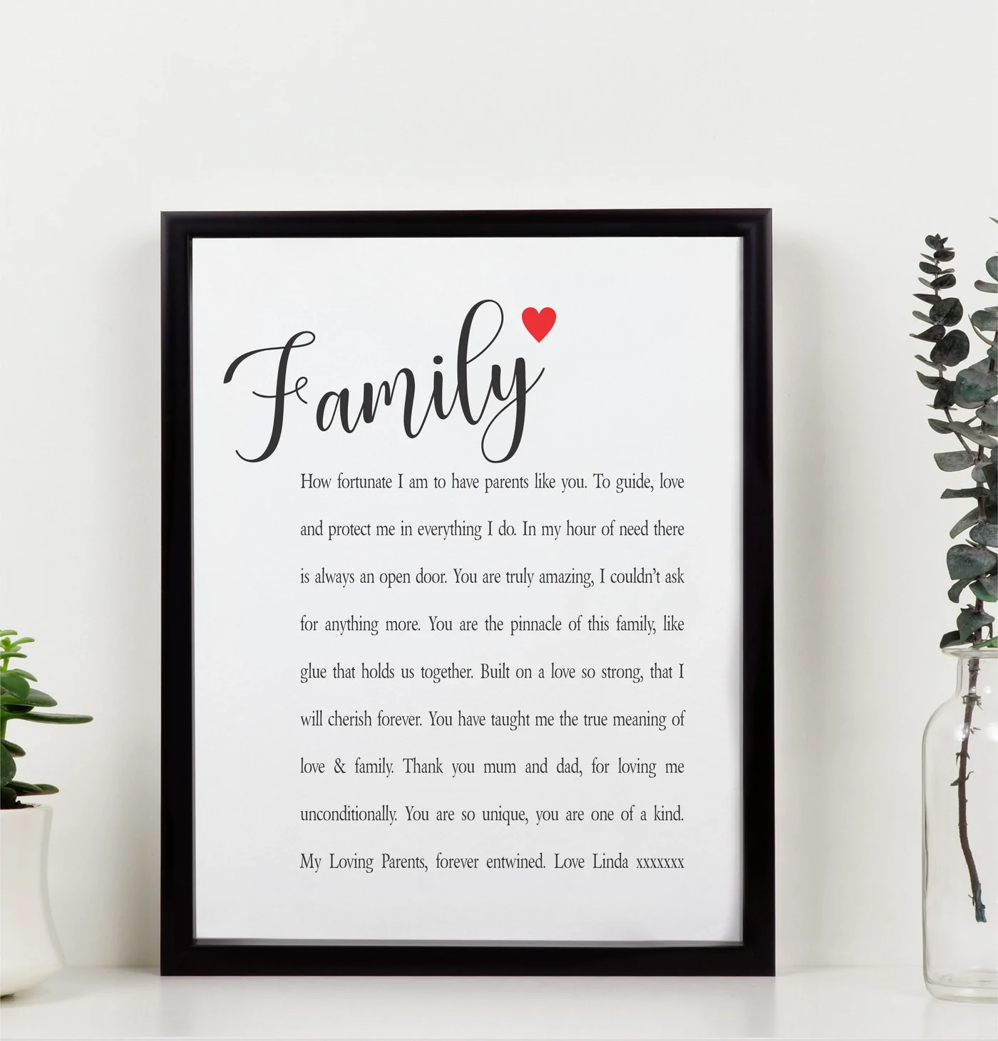 Framed poem