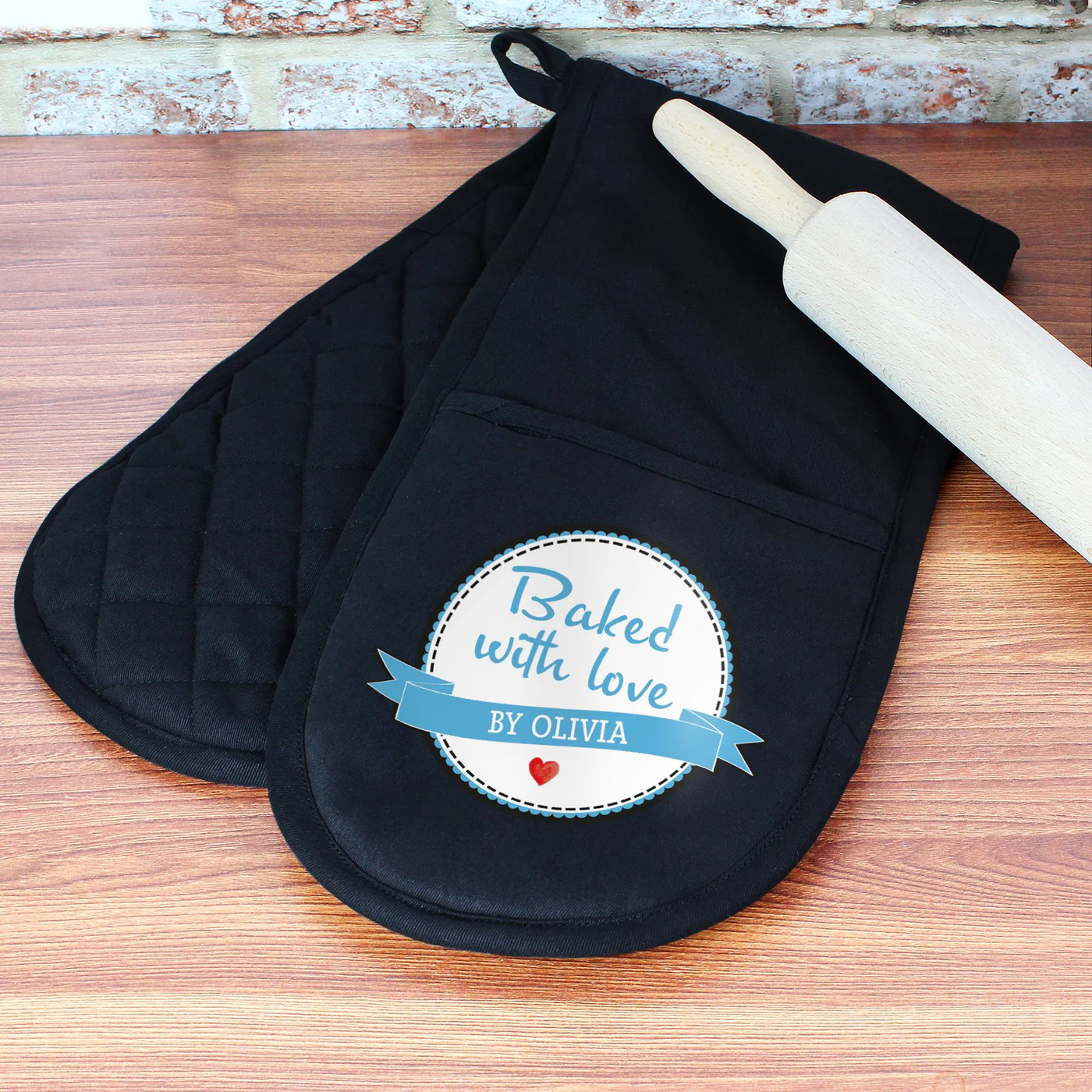 Personalised Baked With Love Oven Glove Personalised Baked With Love Oven Glove