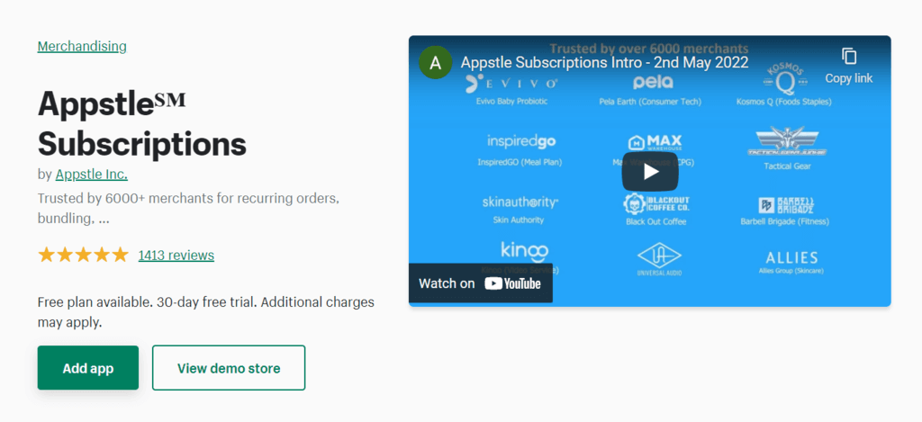 Appstle Subscriptions app