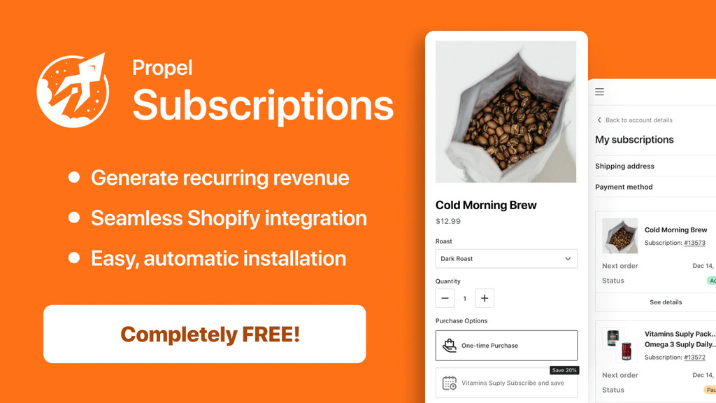 Shopify subscriptions recurring orders app