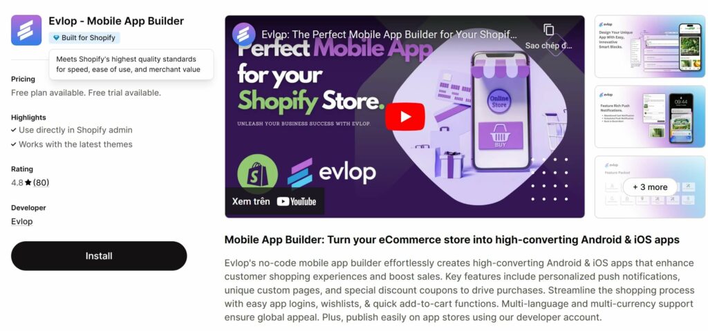 Evlop - Mobile app builder