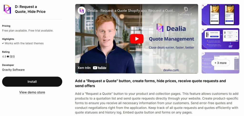 D: Request a Quote & Hide Prices