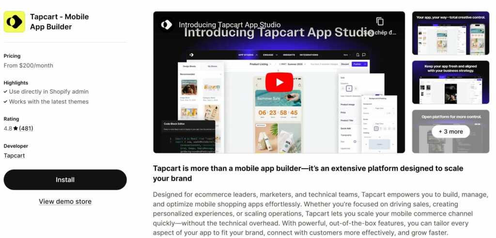 Tapcart - Mobile App Builder on Shopify