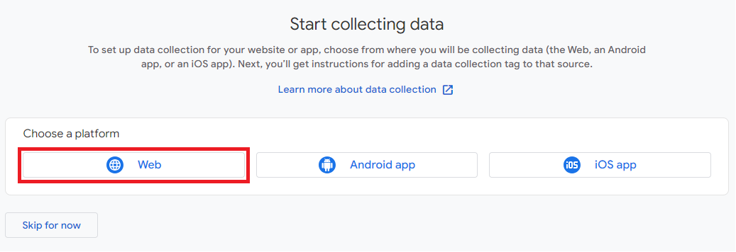 Start collecting data