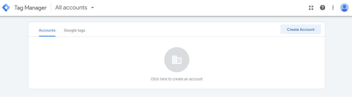 create a GTM account