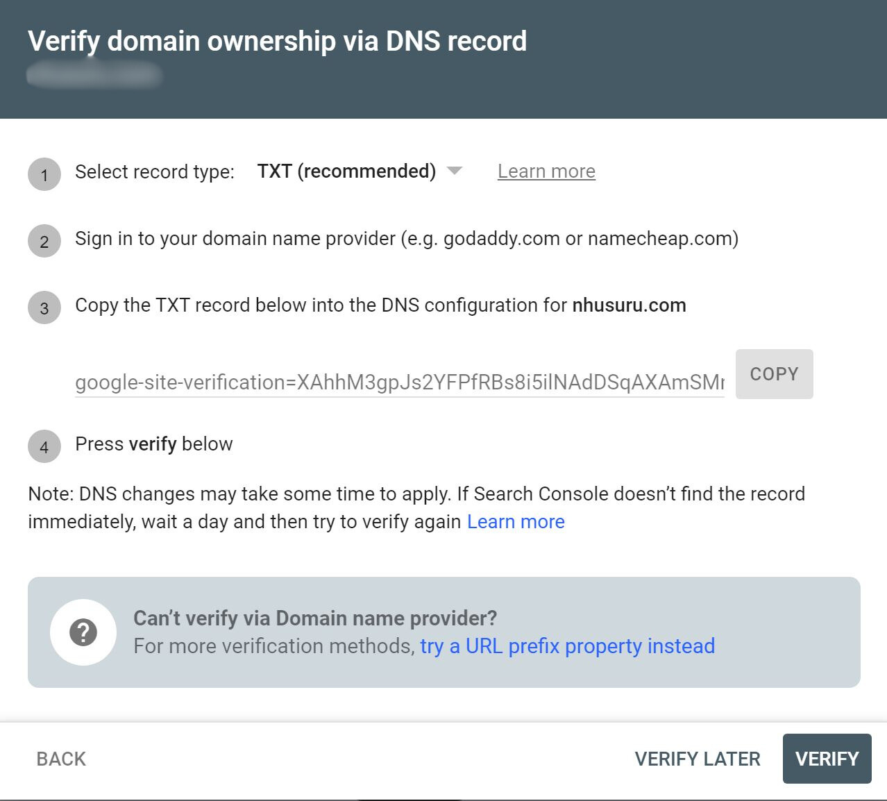 How to verify GSC